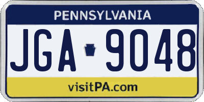 PA license plate JGA9048