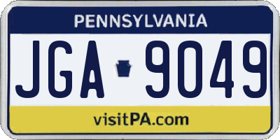 PA license plate JGA9049