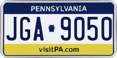 PA license plate JGA9050