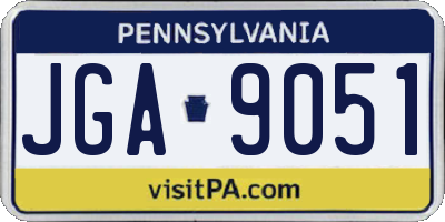 PA license plate JGA9051