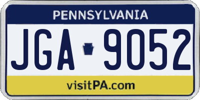 PA license plate JGA9052