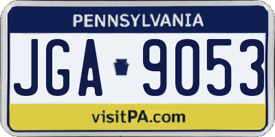 PA license plate JGA9053