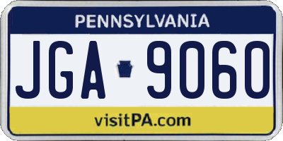 PA license plate JGA9060