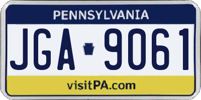 PA license plate JGA9061