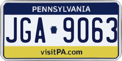 PA license plate JGA9063
