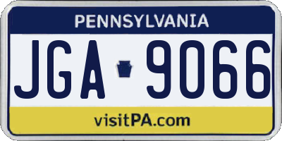 PA license plate JGA9066