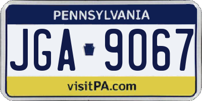 PA license plate JGA9067