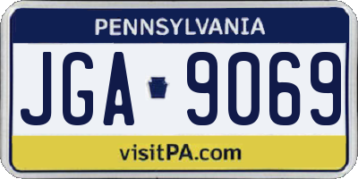 PA license plate JGA9069