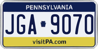 PA license plate JGA9070