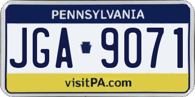 PA license plate JGA9071