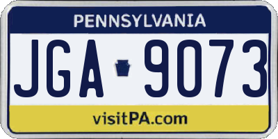 PA license plate JGA9073