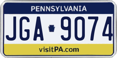 PA license plate JGA9074