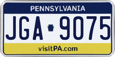 PA license plate JGA9075