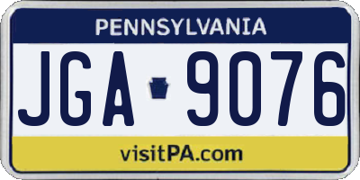 PA license plate JGA9076