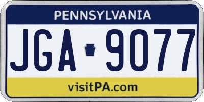 PA license plate JGA9077