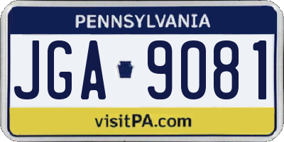 PA license plate JGA9081
