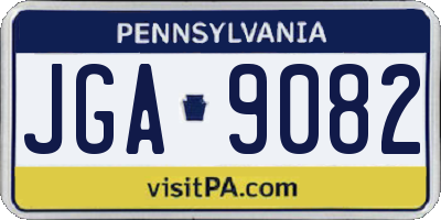 PA license plate JGA9082