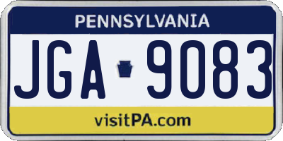 PA license plate JGA9083