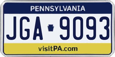 PA license plate JGA9093