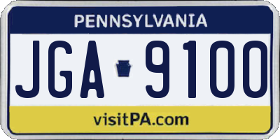 PA license plate JGA9100