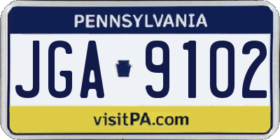 PA license plate JGA9102
