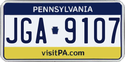 PA license plate JGA9107