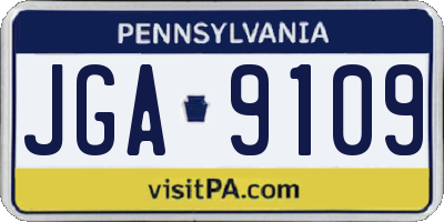 PA license plate JGA9109