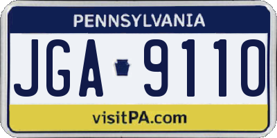 PA license plate JGA9110