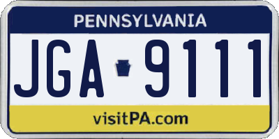 PA license plate JGA9111