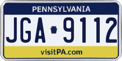 PA license plate JGA9112