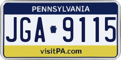 PA license plate JGA9115