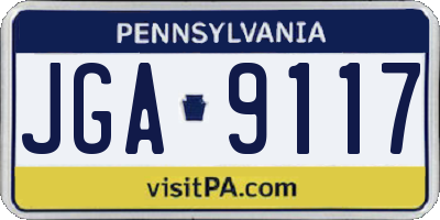 PA license plate JGA9117