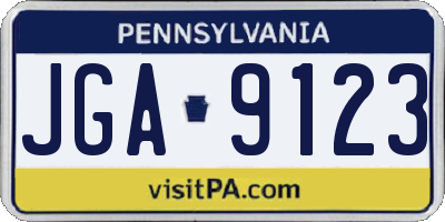 PA license plate JGA9123