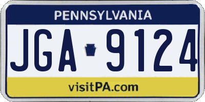 PA license plate JGA9124