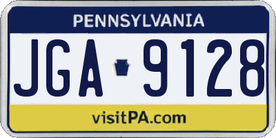 PA license plate JGA9128