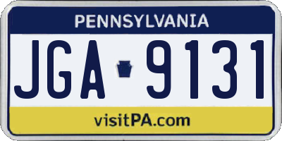 PA license plate JGA9131