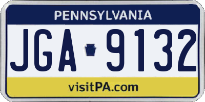 PA license plate JGA9132