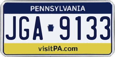 PA license plate JGA9133