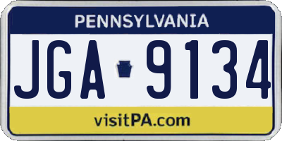 PA license plate JGA9134