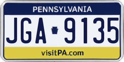 PA license plate JGA9135