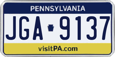 PA license plate JGA9137