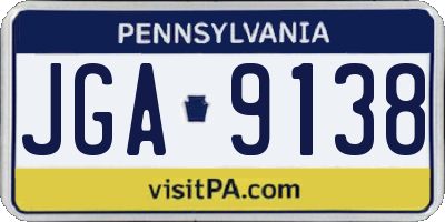 PA license plate JGA9138