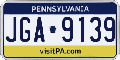 PA license plate JGA9139