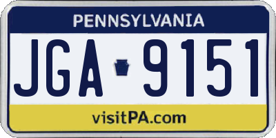 PA license plate JGA9151