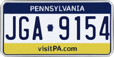 PA license plate JGA9154