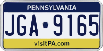 PA license plate JGA9165