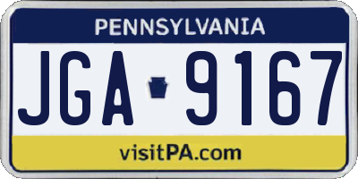 PA license plate JGA9167