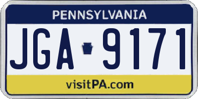 PA license plate JGA9171