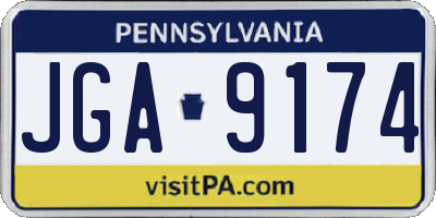 PA license plate JGA9174