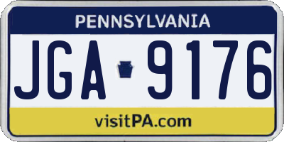 PA license plate JGA9176